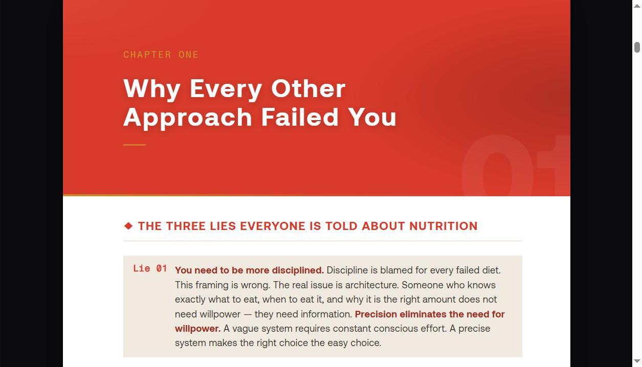 Chapter One opener, Why Every Other Approach Failed You, showing the Three Lies framing